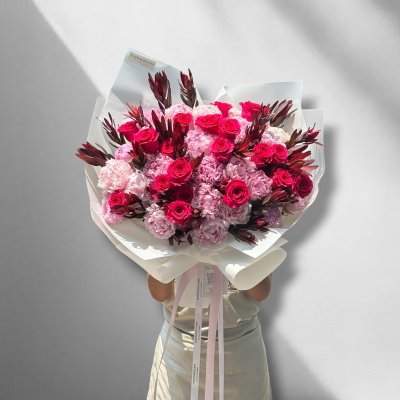 Peony Berry Blush Bouquet ( 25 Bloomed Peonies)